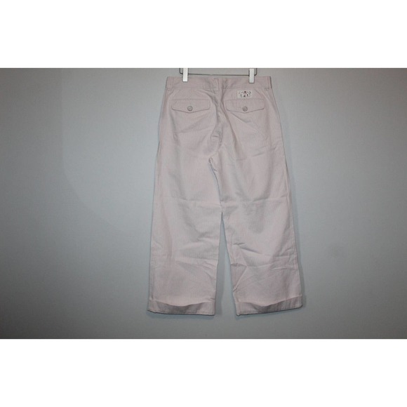 NWT Lauren Jeans Co Striped Wide Leg Trouser Denim Jean Pink Plus Size 14 H14626 - Picture 7 of 11